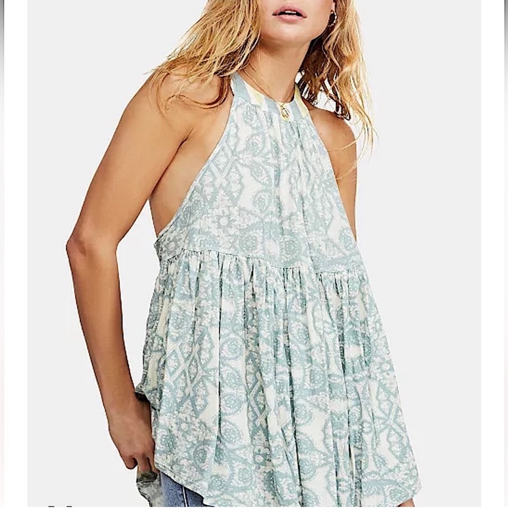 Women's Halter Neck Patterned Top